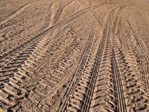 Wheel Tracks On Country Road Sand Royalty Free Stock Images