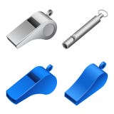 Whistle icon set, realistic style. Whistle icon set. Realistic set of whistle vector icons for web design vector illustration Whistle icon set, realistic style. Whistle icon set. Realistic set of whistle vector icons for web design vector illustration