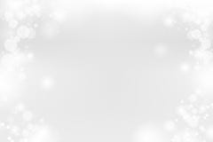 White abstract background, silver glitter falling Bokeh, Christmas winter snowy vector illustration