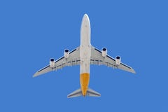 Airplane taking off in the blue sky royalty free stock images Airplane taking off in the blue sky royalty free stock images