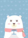 White bear hold a cup of coffee vector illustration White bear hold a cup of coffee vector illustration