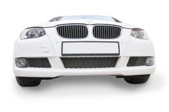 white BMW car front view
