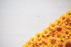 White Board vintage background with yellow flowers stock photos White Board vintage background with yellow flowers stock photos