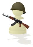 White Chess Pawn With A Gun Stock Images