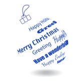 A White Christmas Ball Of Made Greeting Phrases Royalty Free Stock Photo A White Christmas Ball Of Made Greeting Phrases Royalty Free Stock Photo