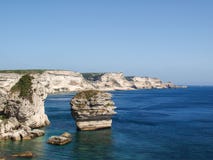 White cliffs. Over the blue sea at Bonifacio Stock Photography White cliffs. Over the blue sea at Bonifacio Stock Photography
