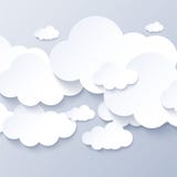 White clouds on gray sky background