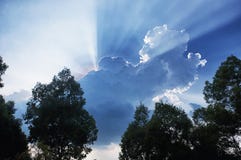 White clouds sunlight beams vietnam Stock Image White clouds sunlight beams vietnam Stock Image