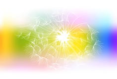 Dandelion on rainbow background - vector.