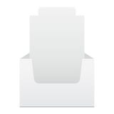 White Display Holder Box POS POI Cardboard Blank Empty, Front View. On White Background Isolated. Mockup, Mock Up, vector illustration White Display Holder Box POS POI Cardboard Blank Empty, Front View. On White Background Isolated. Mockup, Mock Up, vector illustration