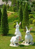 White Easter Bunny Gangs on The Ground stock photos White Easter Bunny Gangs on The Ground stock photos