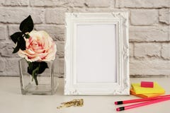 White Frame Mock Up, Digital MockUp, Display Mockup, Styled Stock Photography Mockup, Colorful Desktop Mock Up royalty free stock images White Frame Mock Up, Digital MockUp, Display Mockup, Styled Stock Photography Mockup, Colorful Desktop Mock Up royalty free stock images