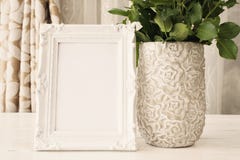 White Frame Mock Ups, Digital MockUp, Display Mockup, Sea Styled Stock Photography Mockup, Colorful Desktop Mock Up. Rustic vase w Royalty Free Stock Images White Frame Mock Ups, Digital MockUp, Display Mockup, Sea Styled Stock Photography Mockup, Colorful Desktop Mock Up. Rustic vase w Royalty Free Stock Images