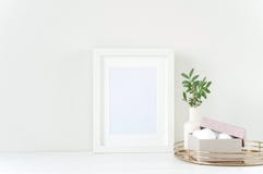 White frame mockup with Easter composition