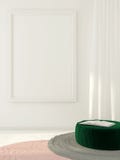 White frame on the wall and green pouf royalty free illustration White frame on the wall and green pouf royalty free illustration