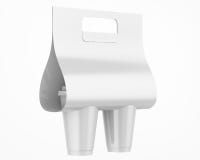 Download White Glossy Coffee Cups And Holder Mockup Stock Illustration Illustration Of Brand Holder 208239834