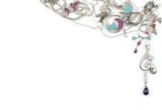 White Gold Jewelry With Jems Royalty Free Stock Photo White Gold Jewelry With Jems Royalty Free Stock Photo