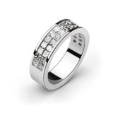 White gold wedding ring with white diamonds, cut p