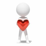 White human with heart, 3D artwork royalty free illustration White human with heart, 3D artwork royalty free illustration