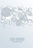 White Merry Christmas and Happy New Year greeting poster