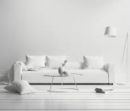 White minimal contemporary interior vector illustration White minimal contemporary interior vector illustration