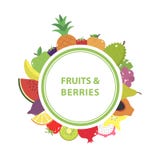 White Poster With The Name And With Fruits And Berries In The Background. Royalty Free Stock Image White Poster With The Name And With Fruits And Berries In The Background. Royalty Free Stock Image