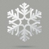 White realistic folded paper Christmas snowflake with shadow isolated on transparent background. EPS 10 vector illustration White realistic folded paper Christmas snowflake with shadow isolated on transparent background. EPS 10 vector illustration