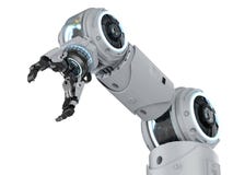 White robotic arm stock illustration White robotic arm stock illustration
