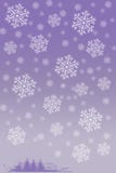 White snowflakes and little Christmas trees on stock illustration White snowflakes and little Christmas trees on stock illustration
