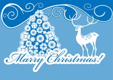 White Stag And Christmas Tree Royalty Free Stock Photos White Stag And Christmas Tree Royalty Free Stock Photos