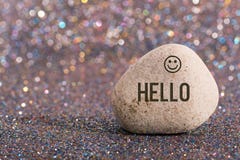 Hello on stone stock photography Hello on stone stock photography