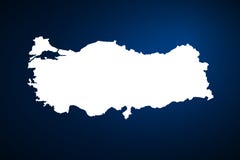 White Turkey map on blue background, vector stock illustration White Turkey map on blue background, vector stock illustration