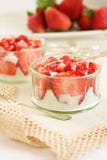 White Yogurt And Strawberries Stock Photography