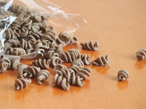 Whole grain eggless rye pasta (fusilli) royalty free stock images Whole grain eggless rye pasta (fusilli) royalty free stock images