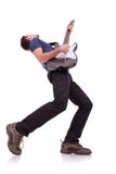 Wide angle of a young guitarist royalty free stock photo Wide angle of a young guitarist royalty free stock photo