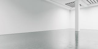 Wide and blank interior with concrete floor. 3d Royalty Free Stock Photography Wide and blank interior with concrete floor. 3d Royalty Free Stock Photography