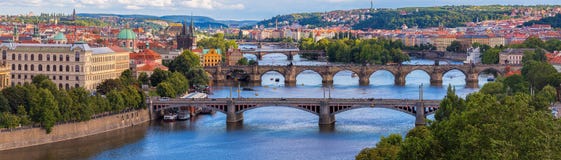 Wide Panorama Of Prague With River Vltava Charles Bridge And Other Bridges Royalty Free Stock Photo Wide Panorama Of Prague With River Vltava Charles Bridge And Other Bridges Royalty Free Stock Photo