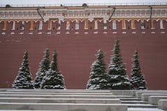 Widok Kremlin i Lenin mauzoleum w zimie obrazy stock Widok Kremlin i Lenin mauzoleum w zimie obrazy stock