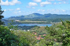 Widok Panamski kanał, Panamski miasto, Panama obraz stock Widok Panamski kanał, Panamski miasto, Panama obraz stock