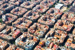 Widok z lotu ptaka Eixample mieszkaniowy okręg Barcelona obrazy royalty free Widok z lotu ptaka Eixample mieszkaniowy okręg Barcelona obrazy royalty free