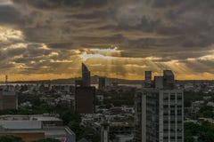 Widok Z Lotu Ptaka Montevideo przy nocą obrazy stock Widok Z Lotu Ptaka Montevideo przy nocą obrazy stock
