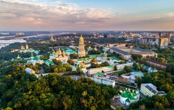 Widok z lotu ptaka Pechersk Lavra w Kijów kapitał Ukraina zdjęcie royalty free Widok z lotu ptaka Pechersk Lavra w Kijów kapitał Ukraina zdjęcie royalty free