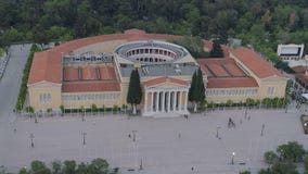 Widok z lotu ptaka Zappeion w Ateny zbiory wideo Widok z lotu ptaka Zappeion w Ateny zbiory wideo