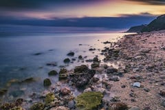Wieczór na plaży Zdjęcia Stock Wieczór na plaży Zdjęcia Stock