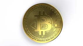 Wiedergabeillustration Münze 3D Bitcoin goldene Digital-Währung vektor abbildung Wiedergabeillustration Münze 3D Bitcoin goldene Digital-Währung vektor abbildung