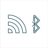 Wifi και διανυσματική τέχνη γραμμών εικονιδίων Bluetooth απεικόνιση αποθεμάτων Wifi και διανυσματική τέχνη γραμμών εικονιδίων Bluetooth απεικόνιση αποθεμάτων