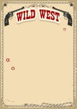 Wild West poster background with revolvers and text on old paper Stock Photo Wild West poster background with revolvers and text on old paper Stock Photo