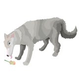 Wilde wolf die een bloem van kurkuma snuiven vector illustratie Wilde wolf die een bloem van kurkuma snuiven vector illustratie