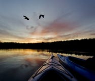 Wilderness Lake Sunset Royalty Free Stock Photo