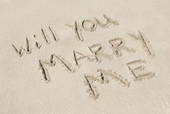 Will You Marry Me Written In Sand Royalty Free Stock Images Will You Marry Me Written In Sand Royalty Free Stock Images